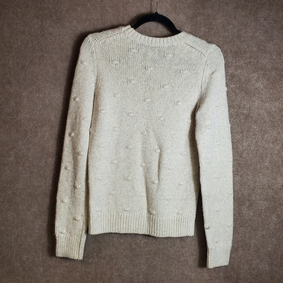 Lucky Brand Sweater Women Size Small Beige Crochet Cotton - Picture 2 of 9
